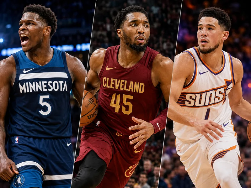 Anthony Edwards, Donovan Mitchell và Devin Booker là những hậu vệ ghi điểm tiêu biểu cho phong cách shooting guard hiện đại.